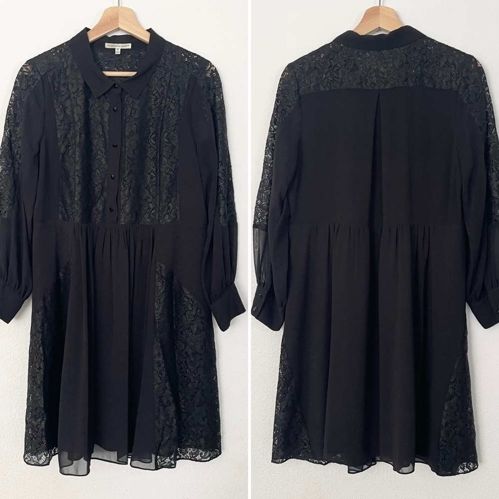 Rebecca Minkoff sheer lace shirt dress sz10